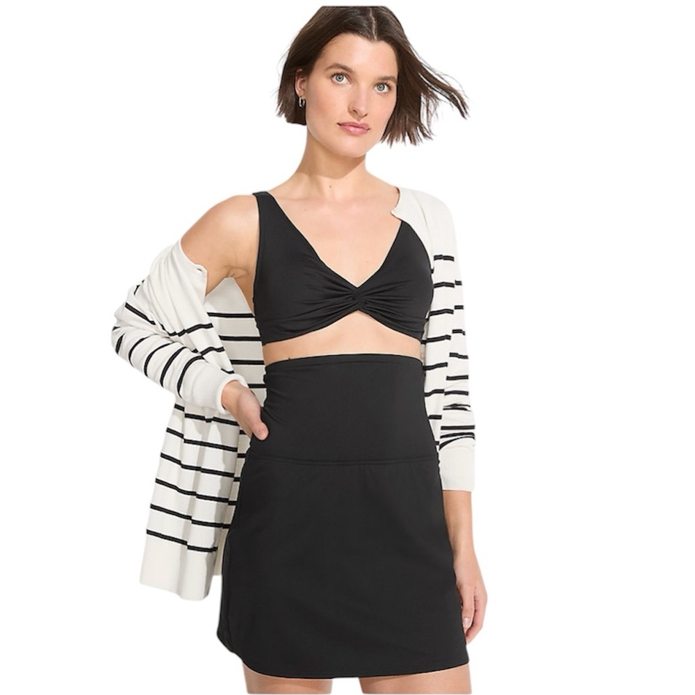 Lands' End Women’s Tummy Control High Waisted‎ Modest Swim Skirt Black Size 22W